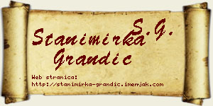 Stanimirka Grandić vizit kartica